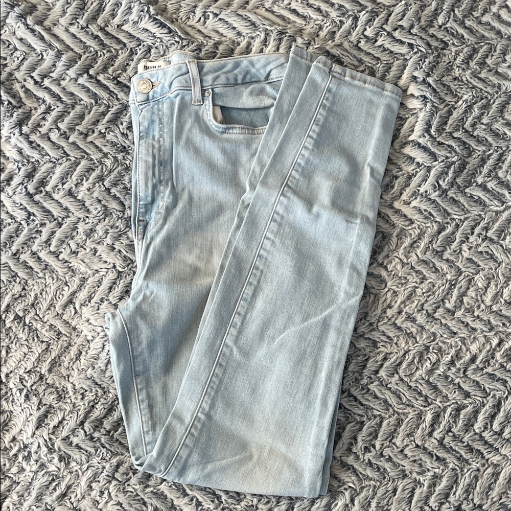 Forever 21 Light Wash Straight Leg Jeans